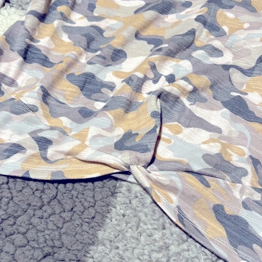 New Old Navy Knit Girls XL 14-16 Neutral Camo Camouflage Hooded Sweater …